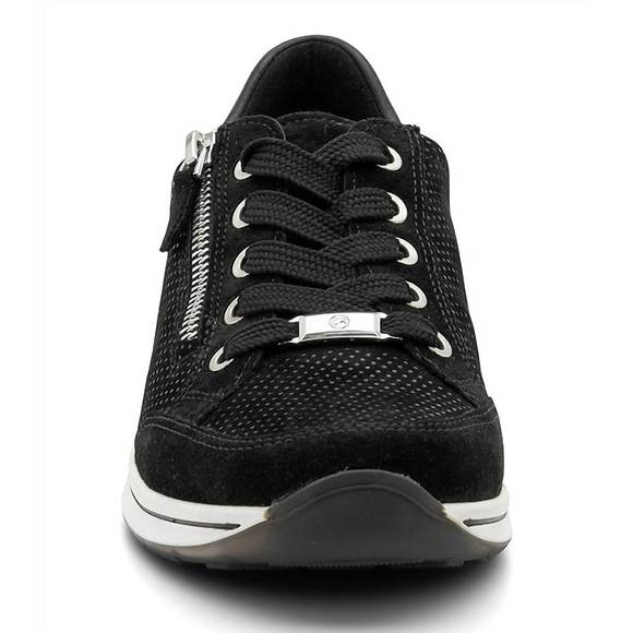 NEW ARA women's oleanna sneakers in black suede - Picture 3 of 6